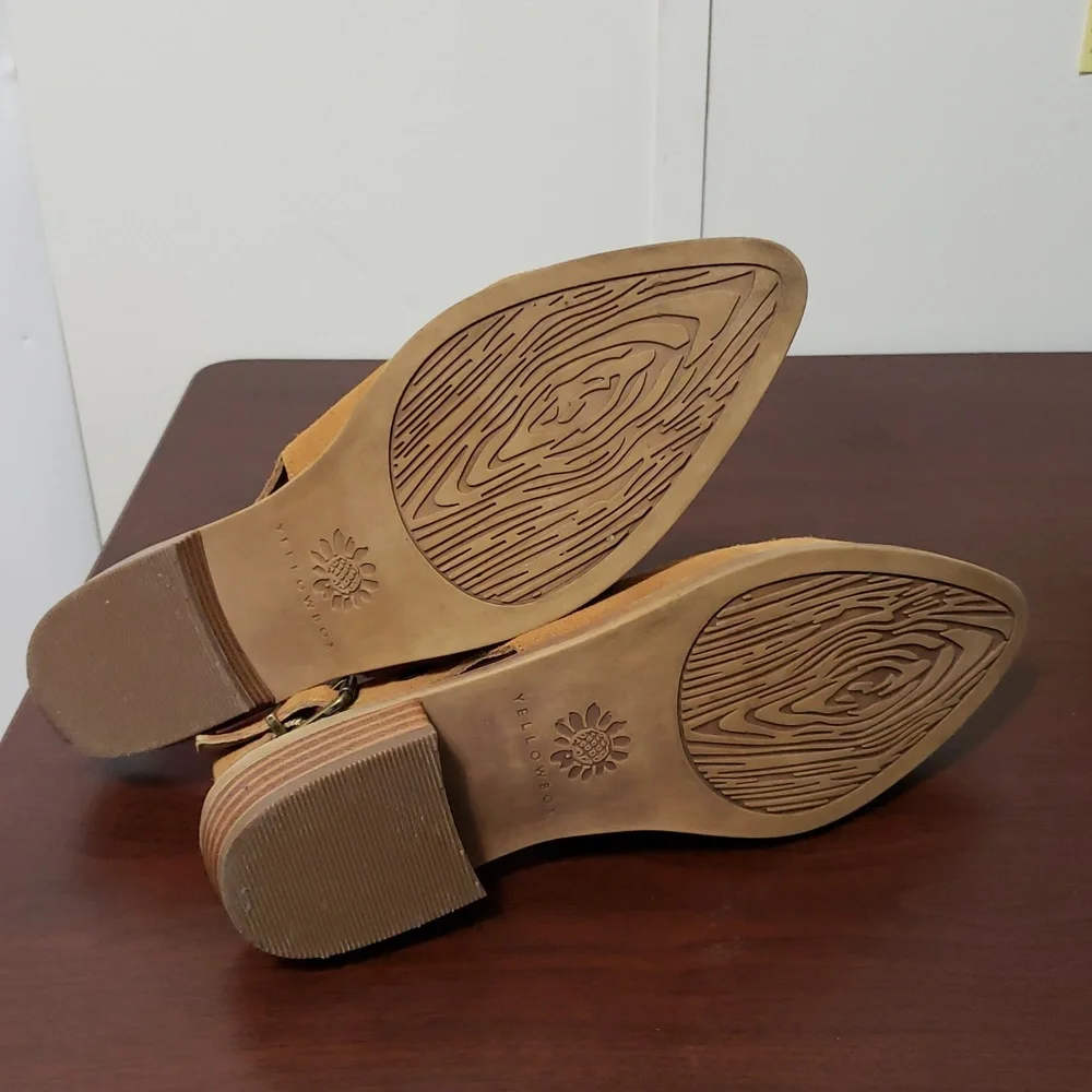 YELLOW BOX FREEDAH Tan‎ Suede Slip-On Slingback Loafers - Picture 5 of 7